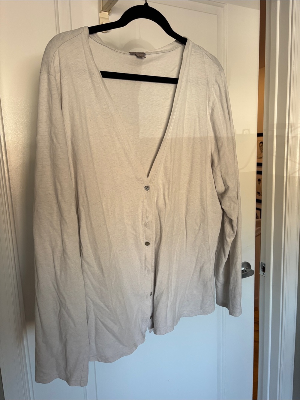 J. Jill Light gray Button-Front Cardigan